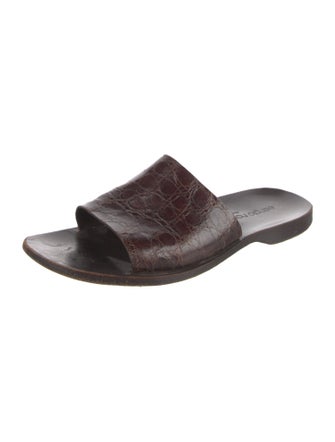 Sergio Rossi Leather Slides