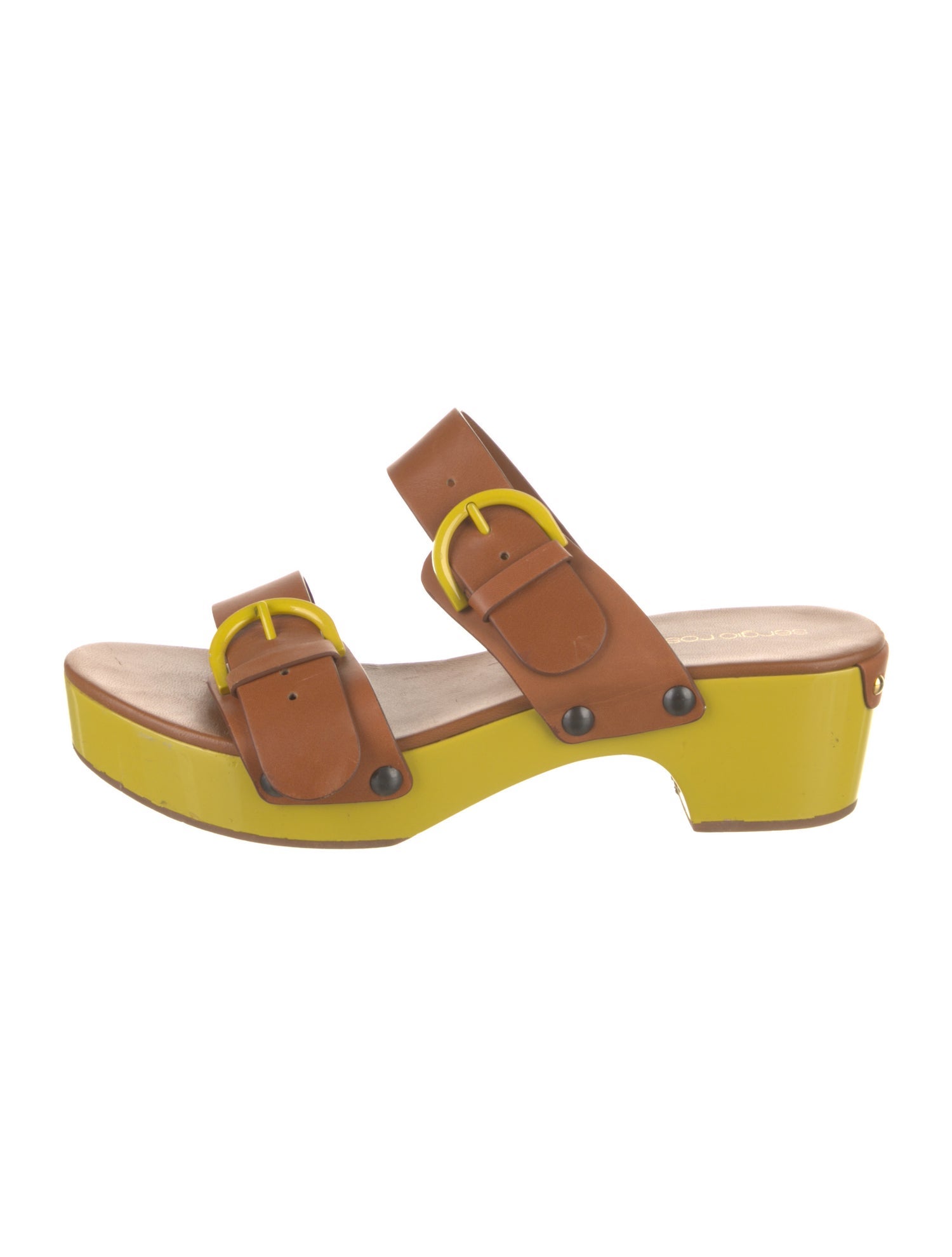 Sergio Rossi Leather Slides