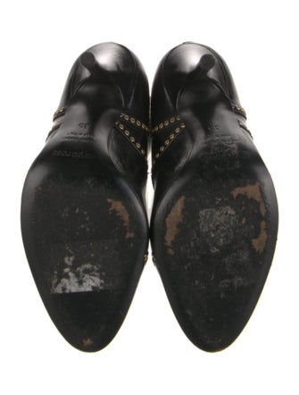Sergio Rossi Leather Studded Accents Sock Boots