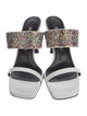 Sergio Rossi Leather Colorblock Pattern Slides