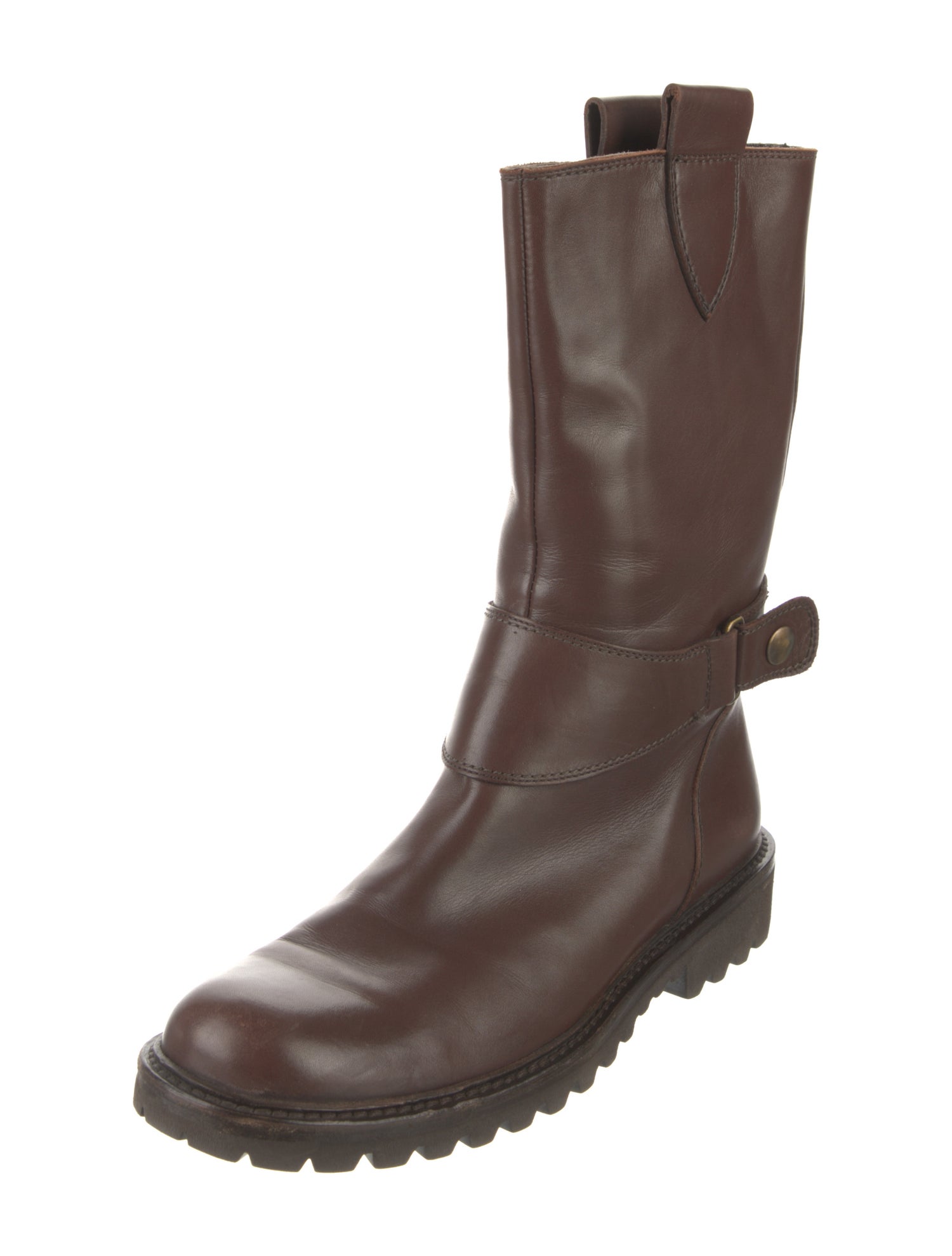 Sergio Rossi Leather Moto Boots