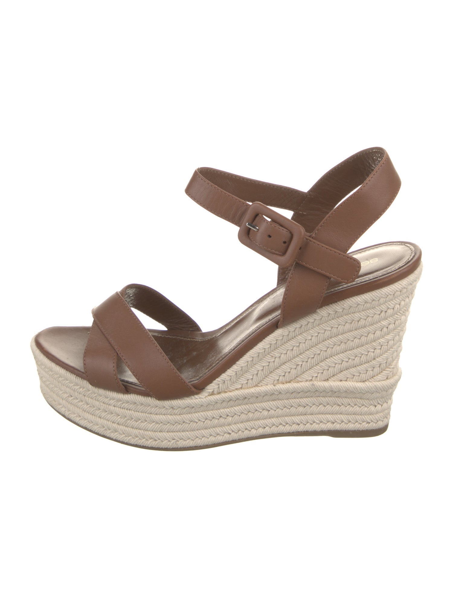 Sergio Rossi Leather Braided Accents Espadrilles