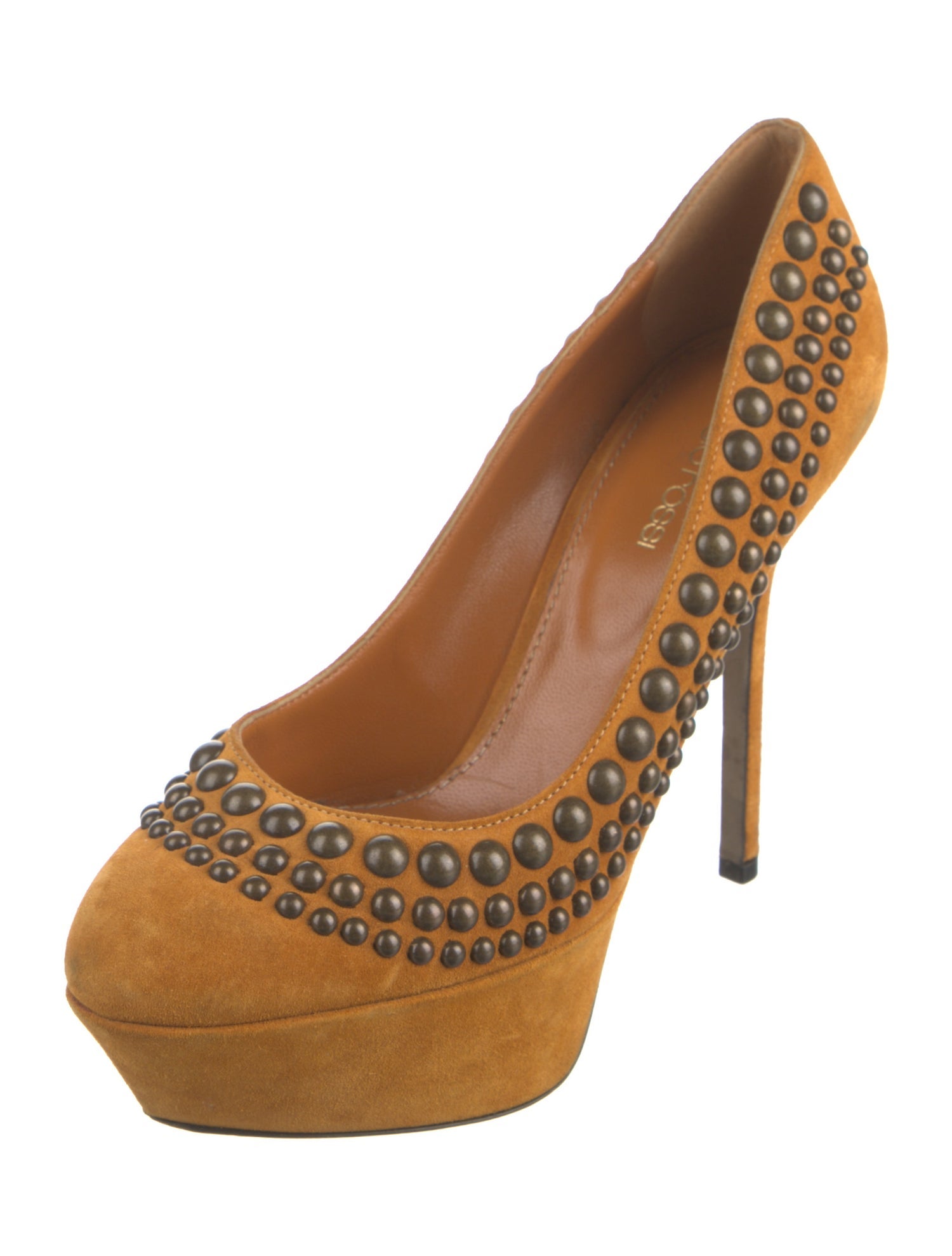 Sergio Rossi Suede Studded Accents Pumps