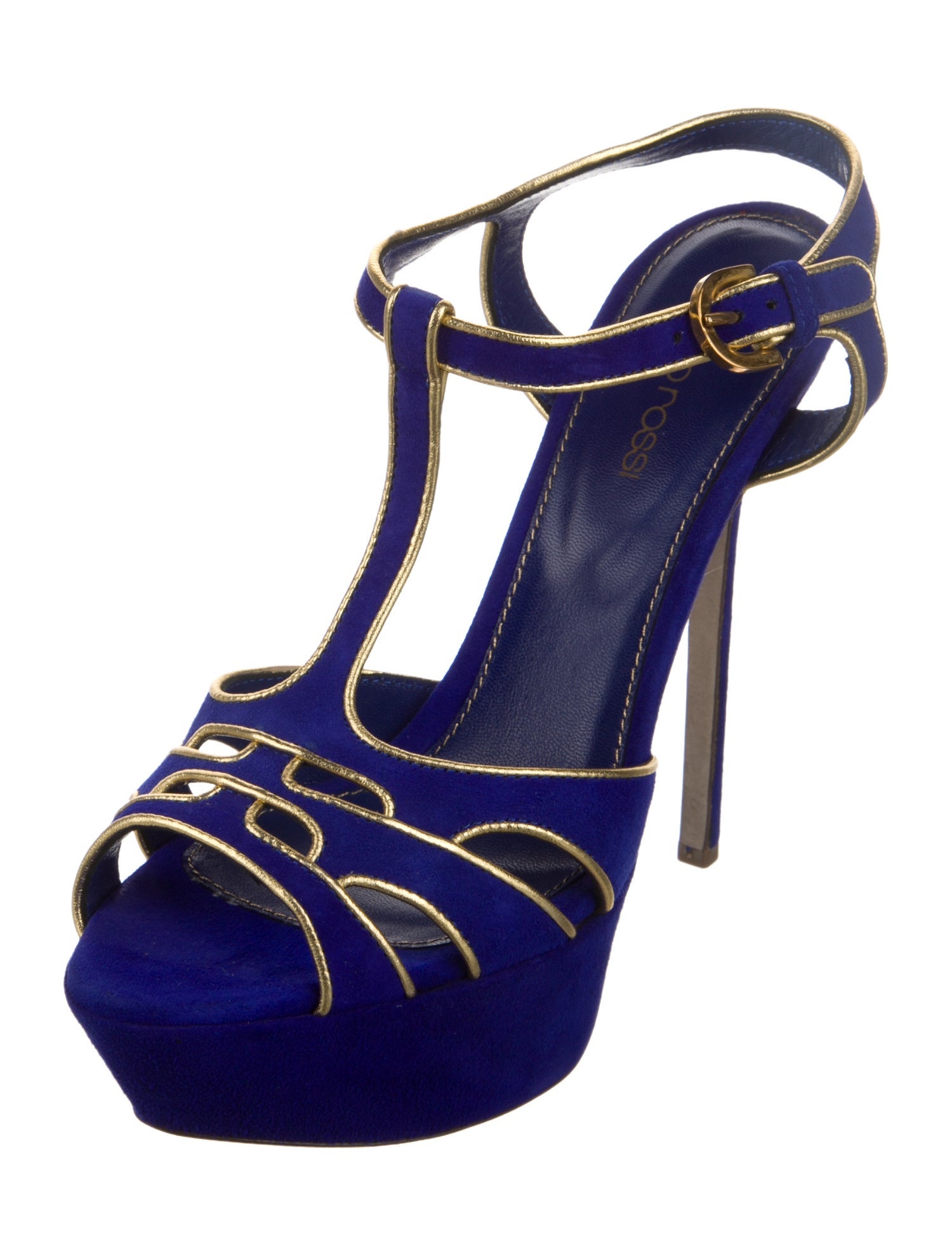 Sergio Rossi Suede T-Strap Sandals