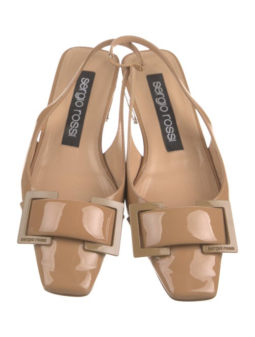 Sergio Rossi Patent Leather Slingback Flats