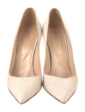 Sergio Rossi Embossed Leather Animal Print Pumps