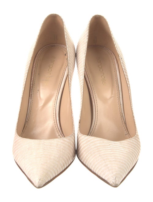 Sergio Rossi Embossed Leather Animal Print Pumps