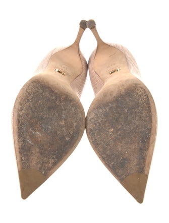 Sergio Rossi Embossed Leather Animal Print Pumps