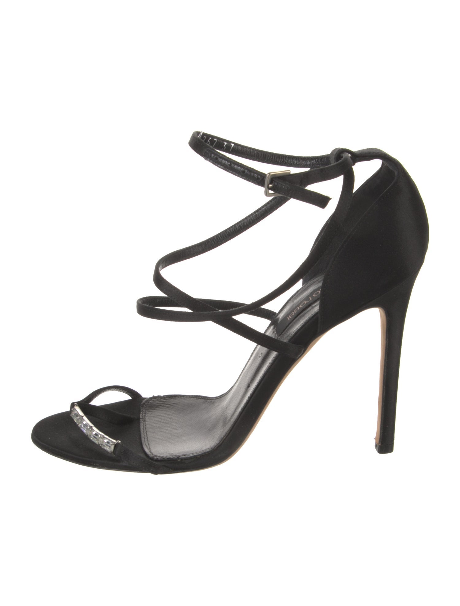 Sergio Rossi Satin Cutout Accent Sandals