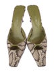 Sergio Rossi Snakeskin Animal Print Mules