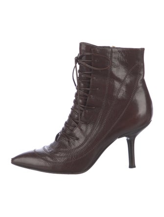 Sergio Rossi Leather Lace-Up Boots