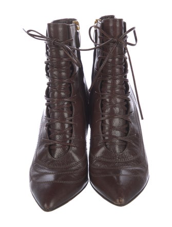 Sergio Rossi Leather Lace-Up Boots