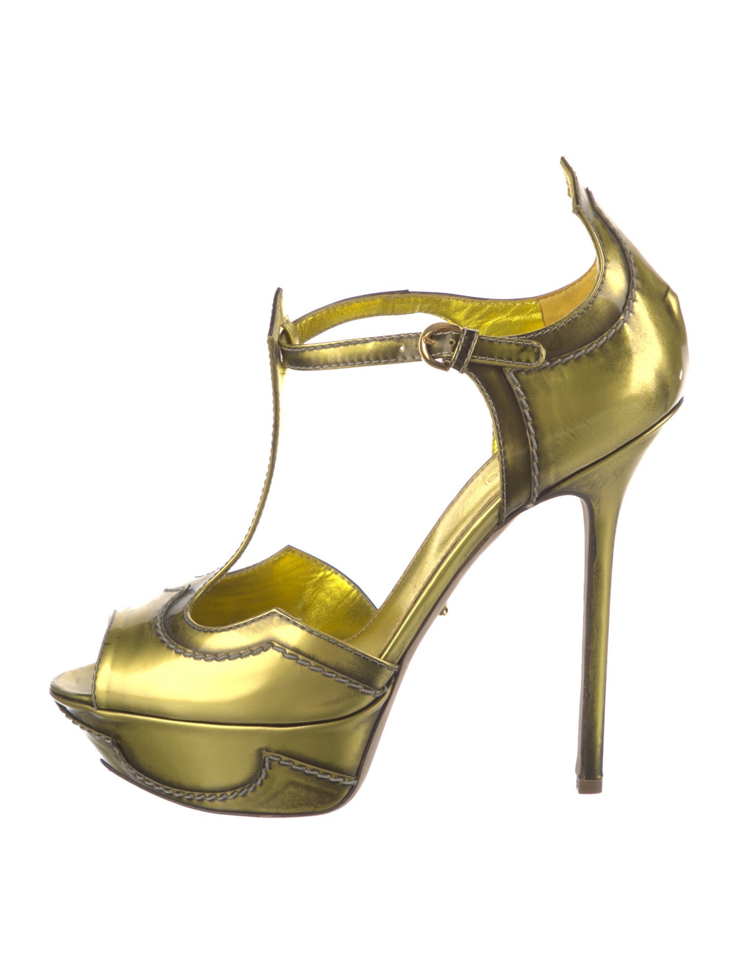 Sergio Rossi Leather T-Strap Pumps