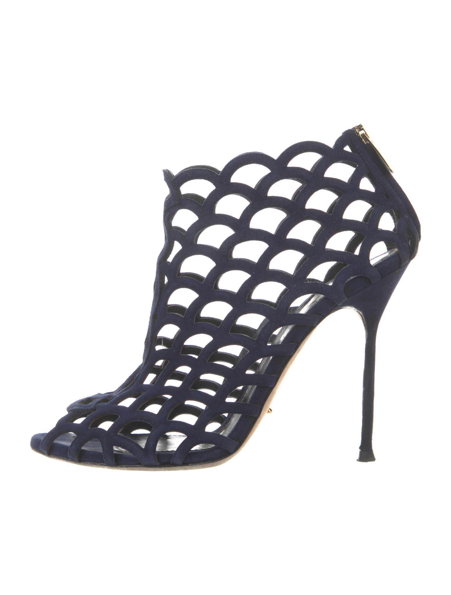 Sergio Rossi Suede Cutout Accent Pumps