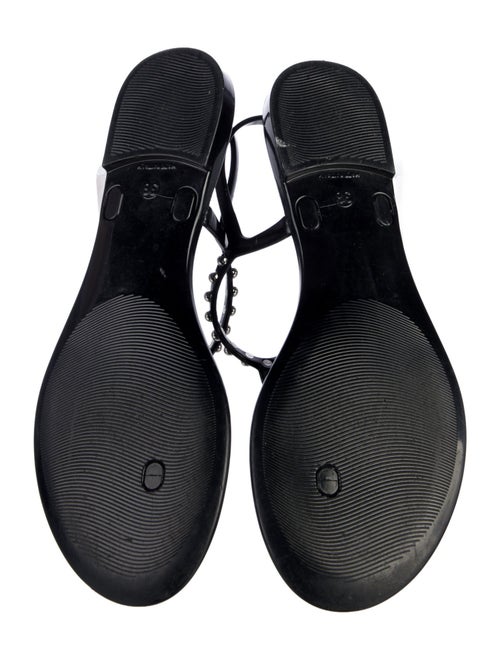 Sergio Rossi Rubber Studded Accents T-Strap Sandals