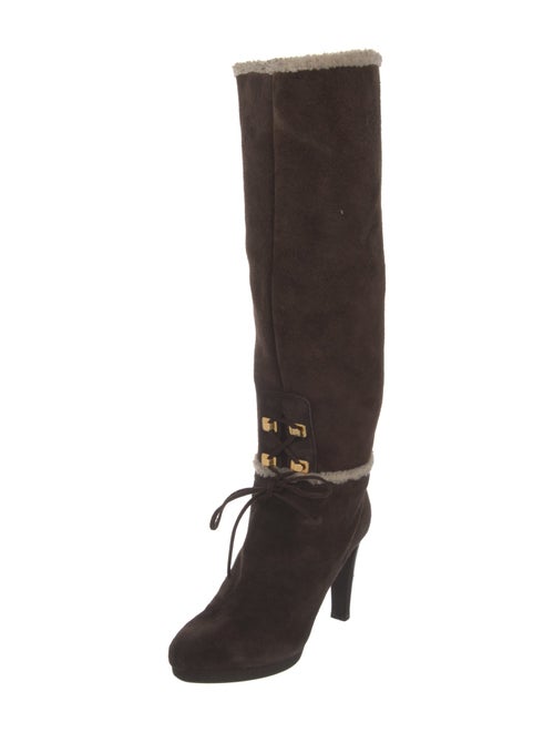 Sergio Rossi Suede Lace-Up Boots