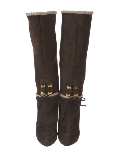 Sergio Rossi Suede Lace-Up Boots