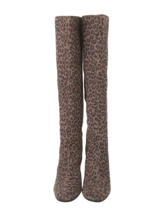 Sergio Rossi Suede Animal Print Boots