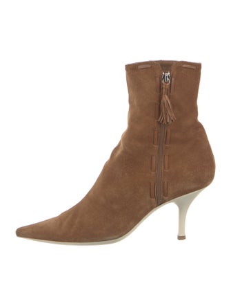 Sergio Rossi Suede Tassel Accents Boots