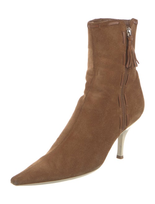 Sergio Rossi Suede Tassel Accents Boots