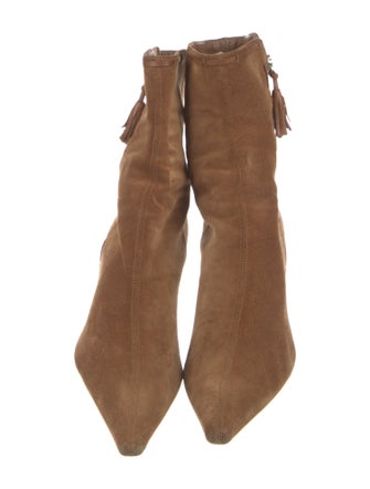 Sergio Rossi Suede Tassel Accents Boots