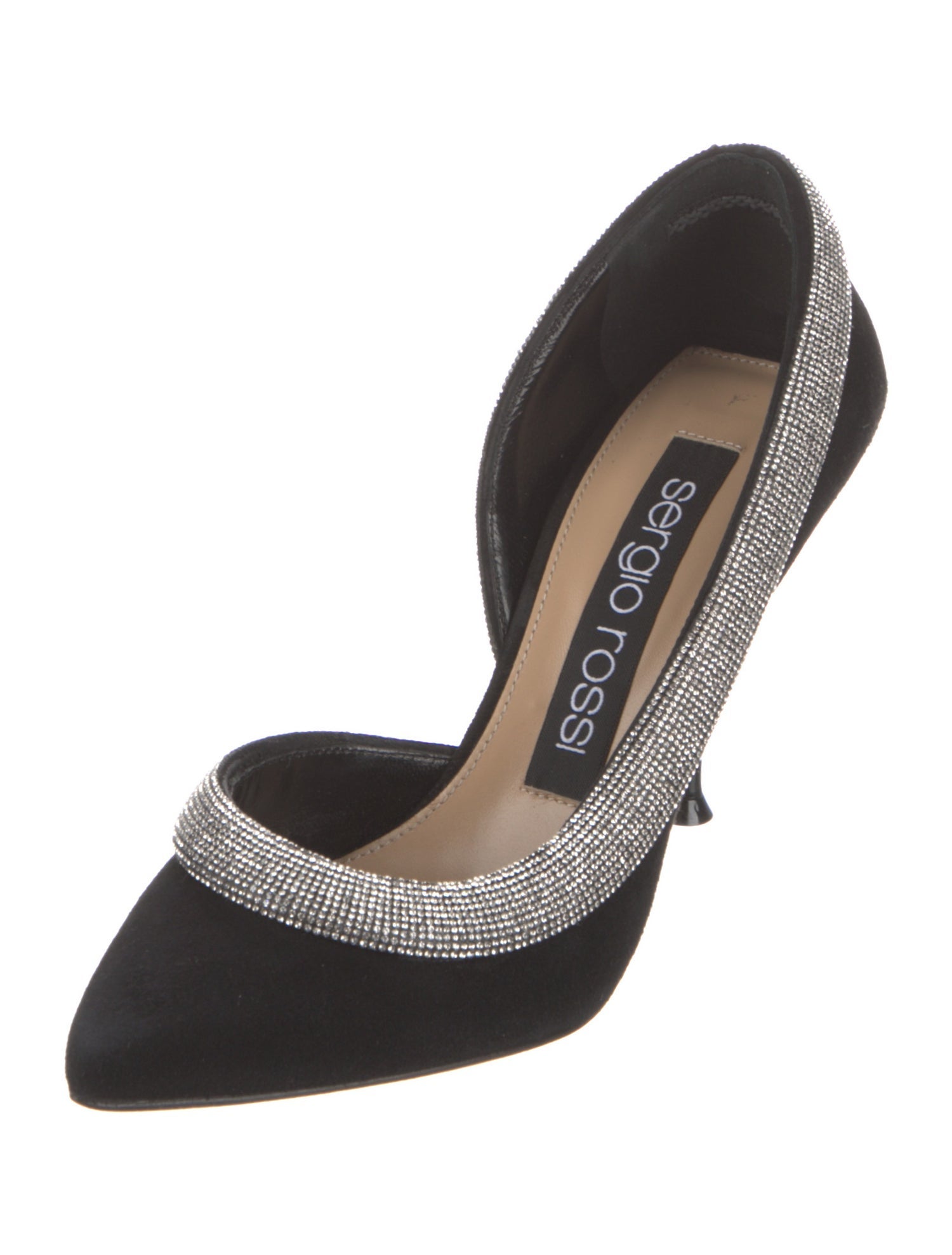 Sergio Rossi Suede Colorblock Pattern D'Orsay Pumps