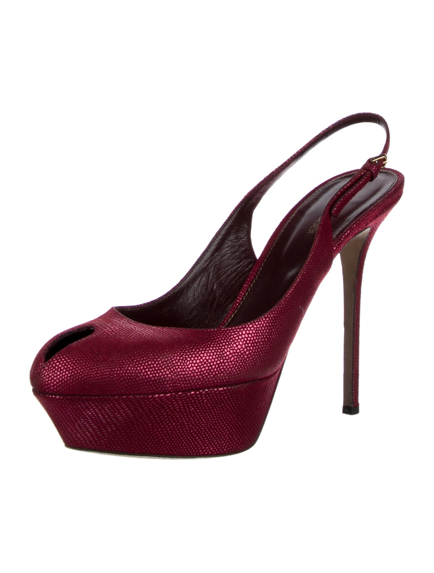 Sergio Rossi Leather Keyhole Accent Slingback Pumps