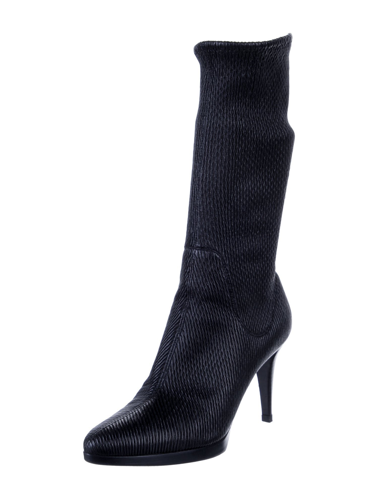 Sergio Rossi Leather Sock Boots