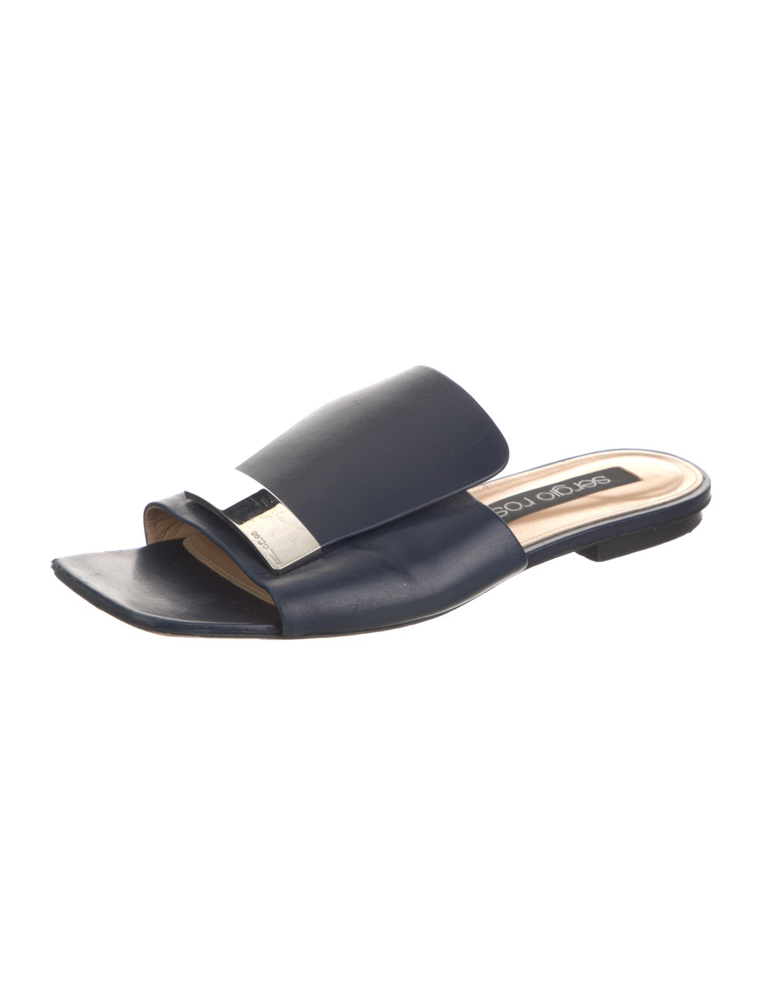 Sergio Rossi Leather Slides