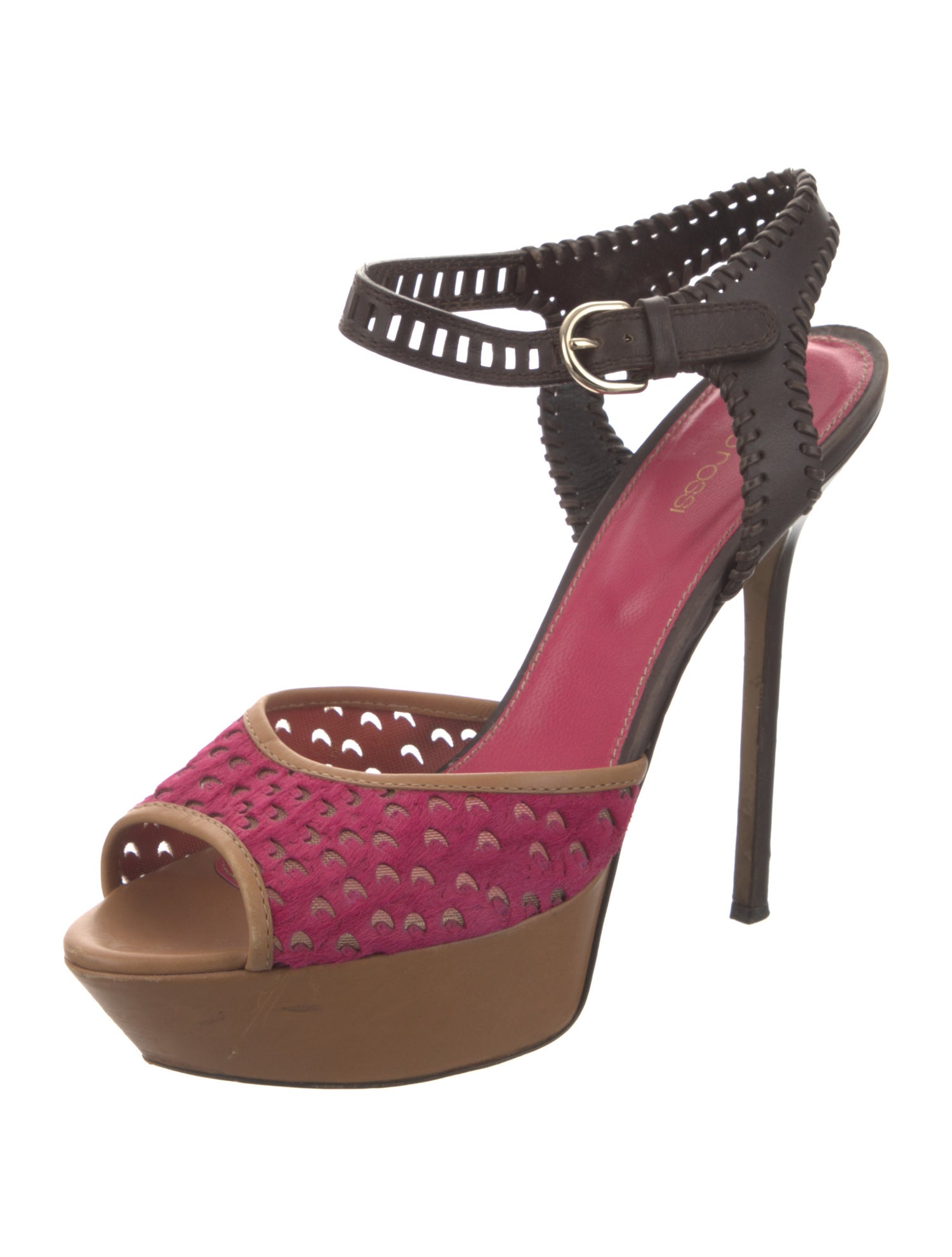 Sergio Rossi Leather Printed Sandals