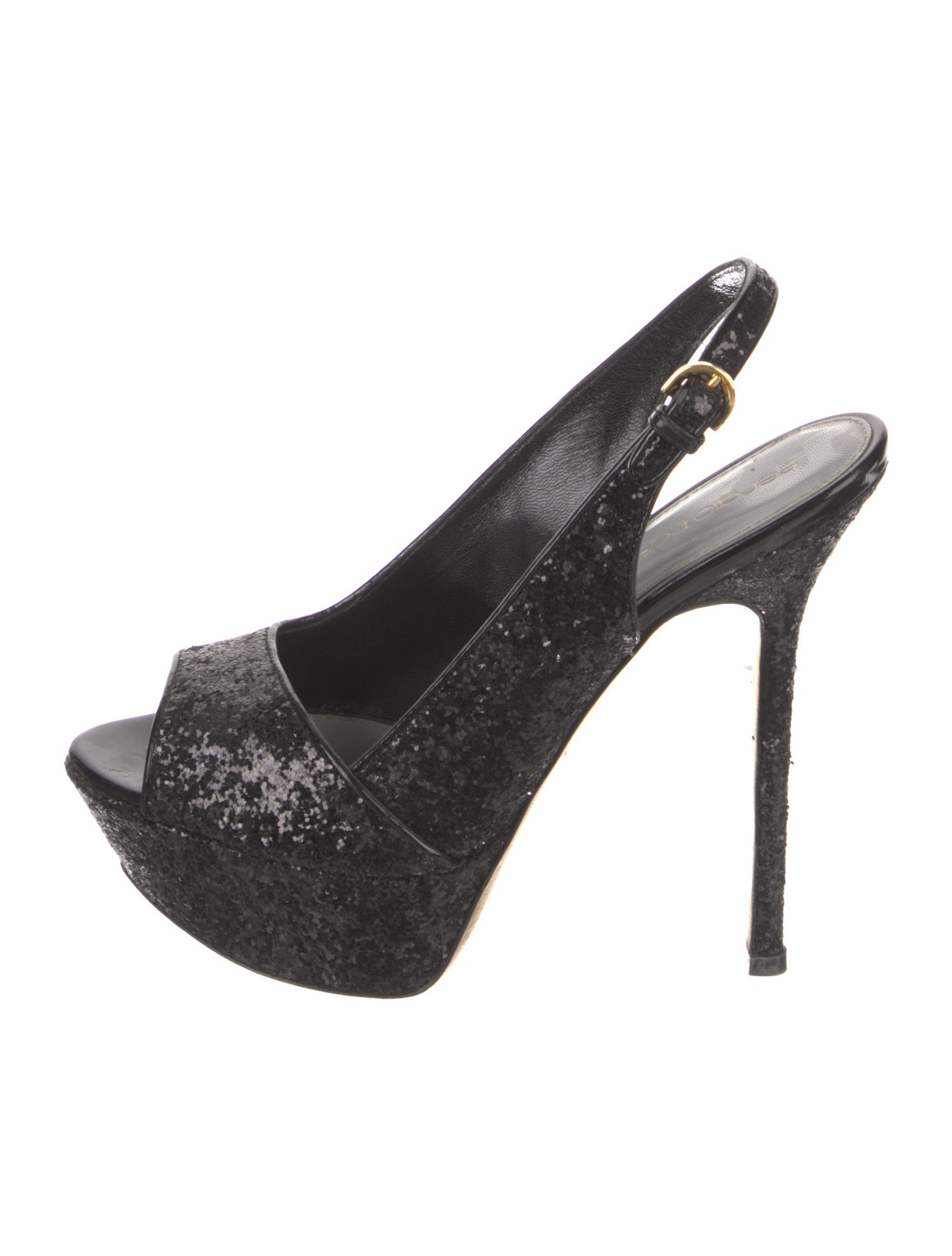 Sergio Rossi Glitter Glitter Accents Slingback Pumps