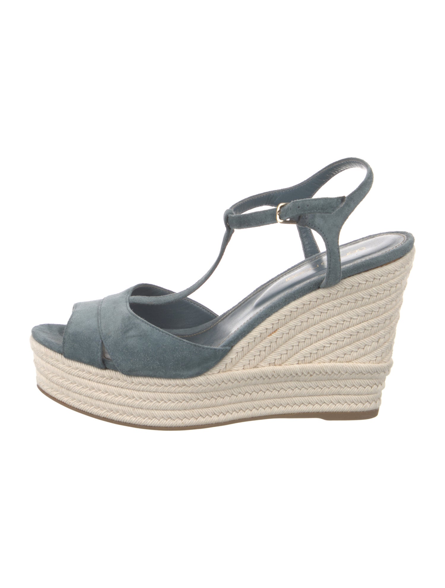 Sergio Rossi Suede Cutout Accent Espadrilles