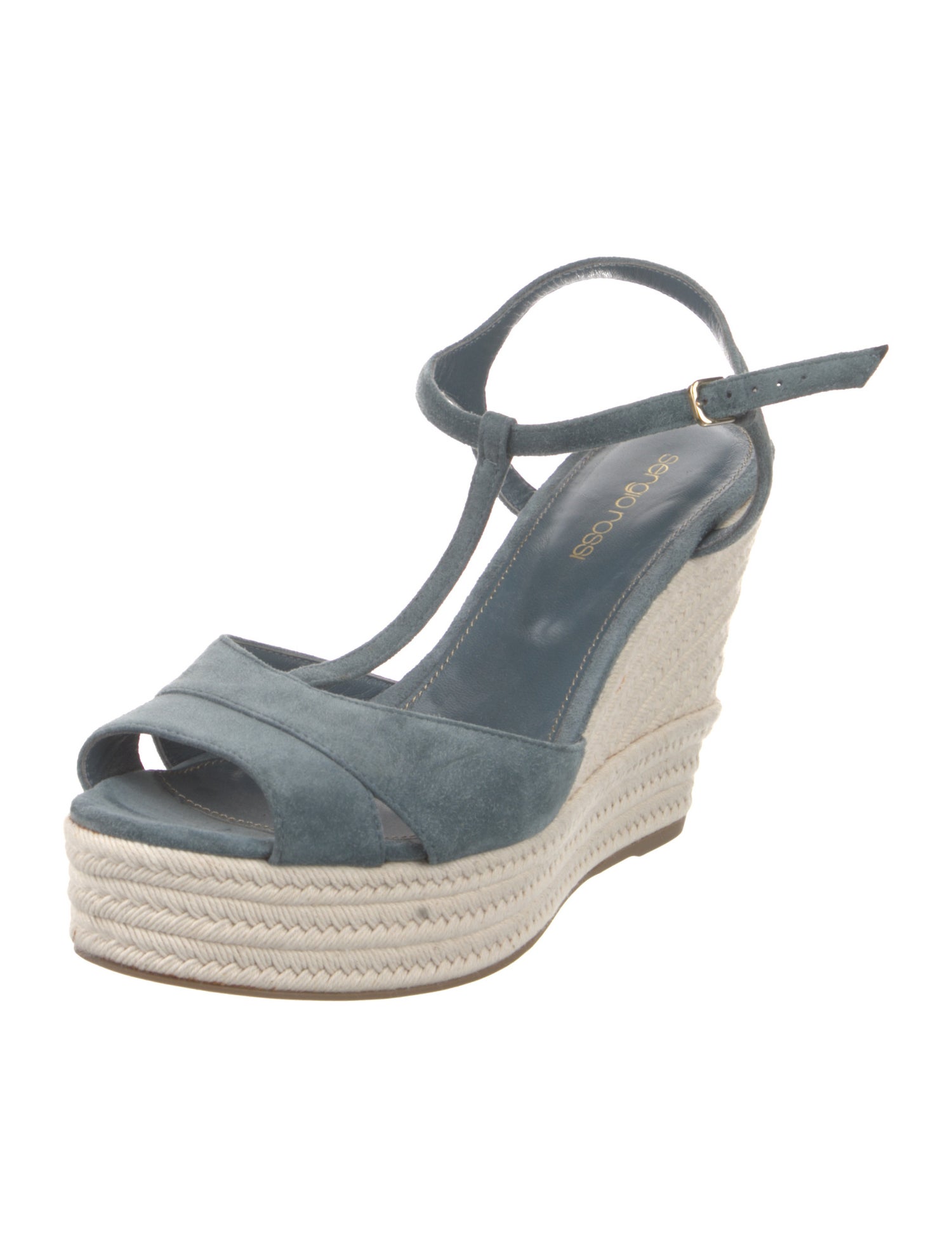 Sergio Rossi Suede Cutout Accent Espadrilles