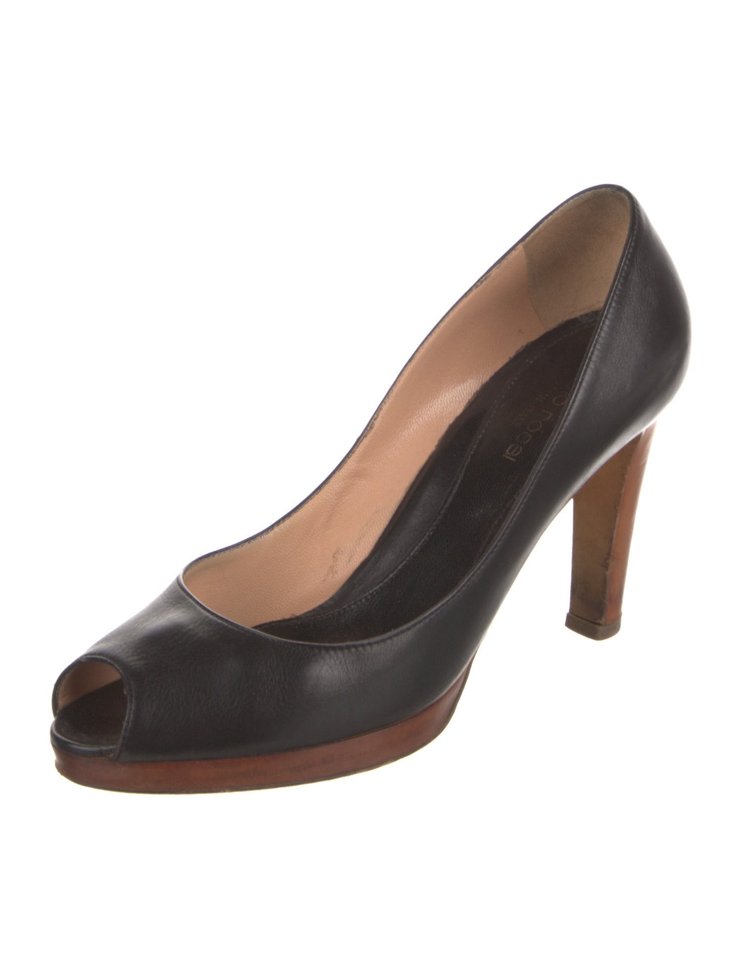 Sergio Rossi Leather Slingback Sandals