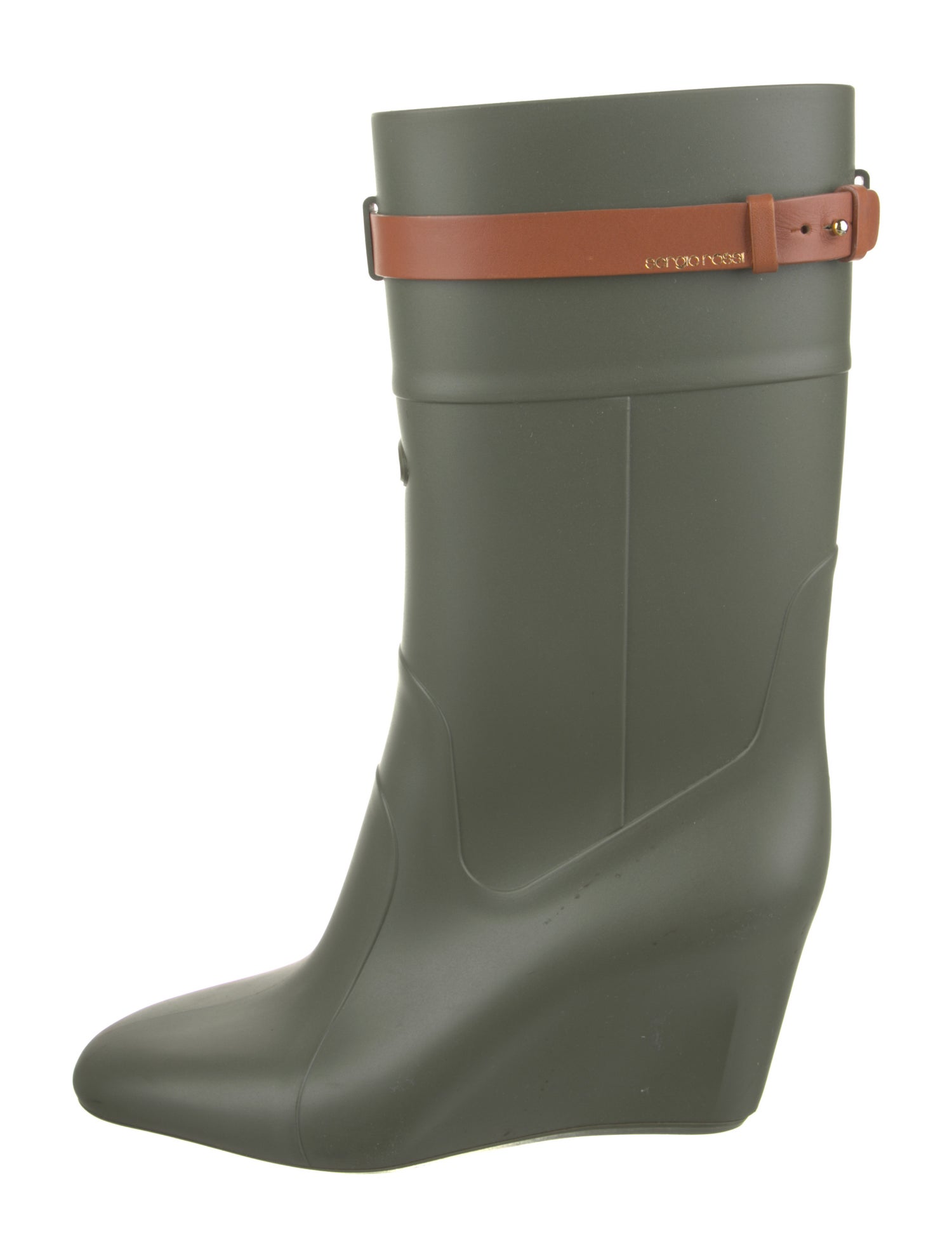 Sergio Rossi Rubber Colorblock Pattern Rain Boots