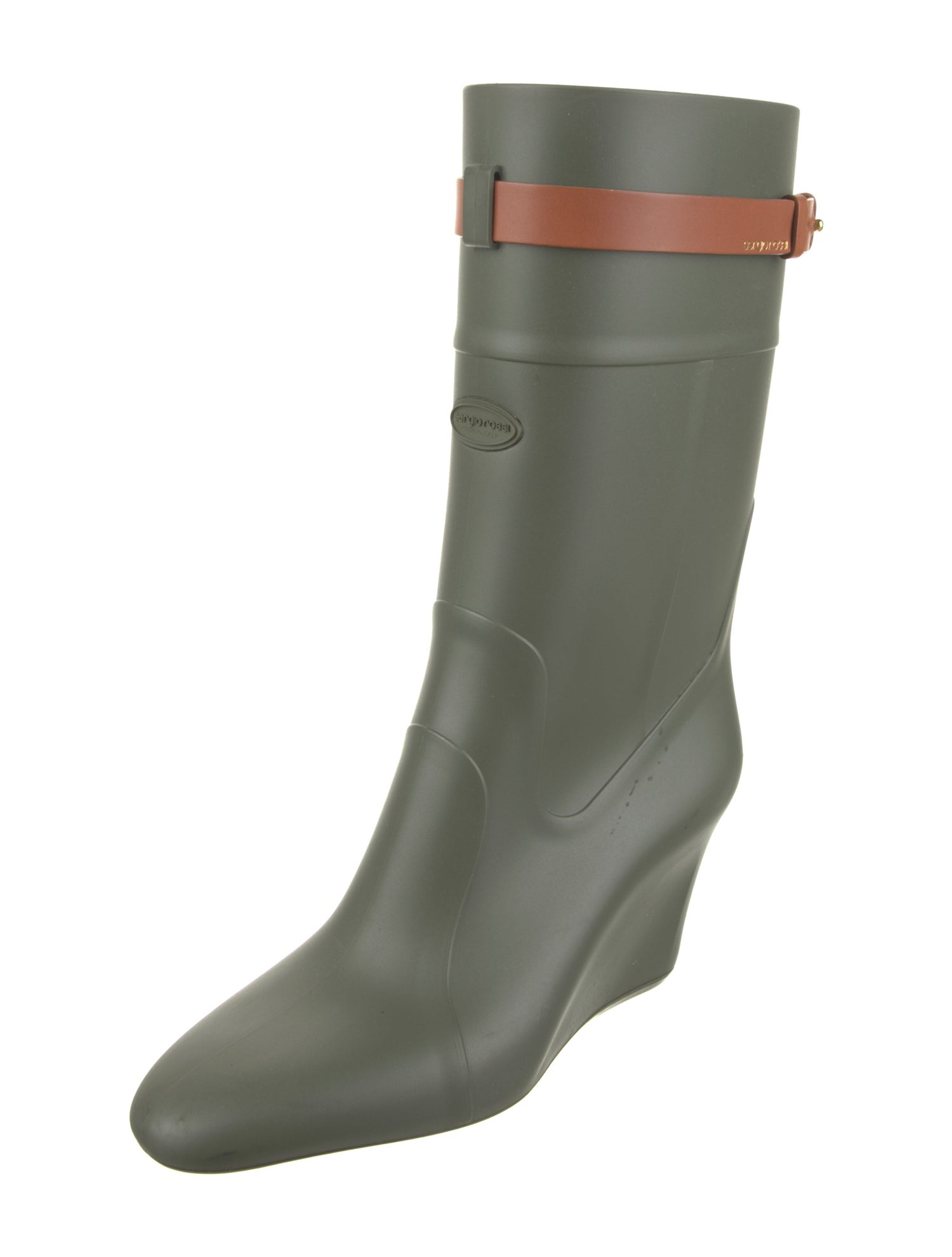 Sergio Rossi Rubber Colorblock Pattern Rain Boots