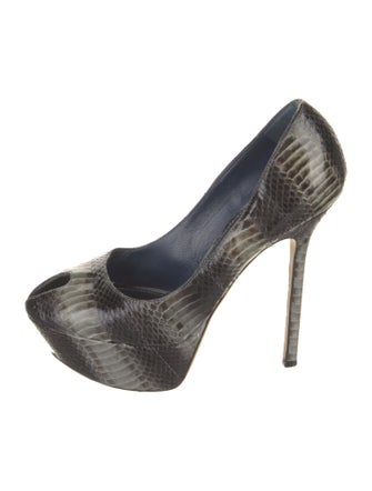 Sergio Rossi Python Animal Print Pumps