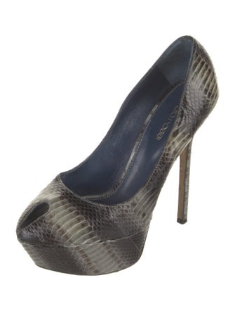Sergio Rossi Python Animal Print Pumps