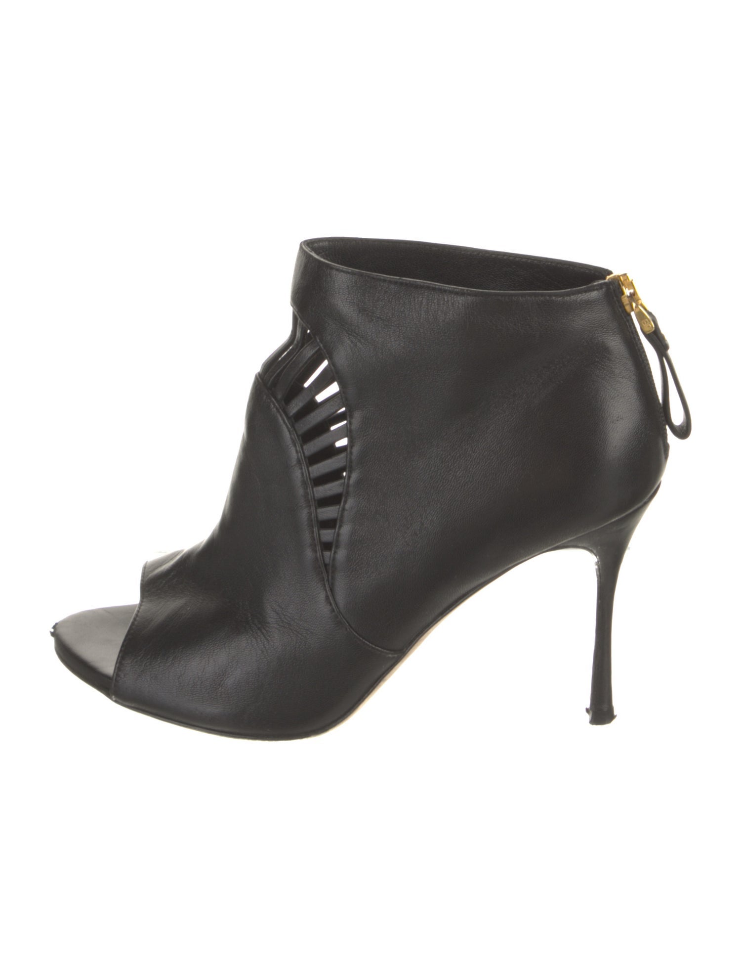 Sergio Rossi Leather Animal Print Lace-Up Boots