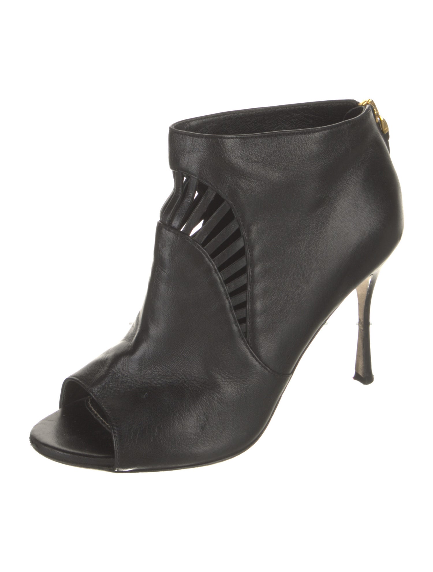 Sergio Rossi Leather Animal Print Lace-Up Boots