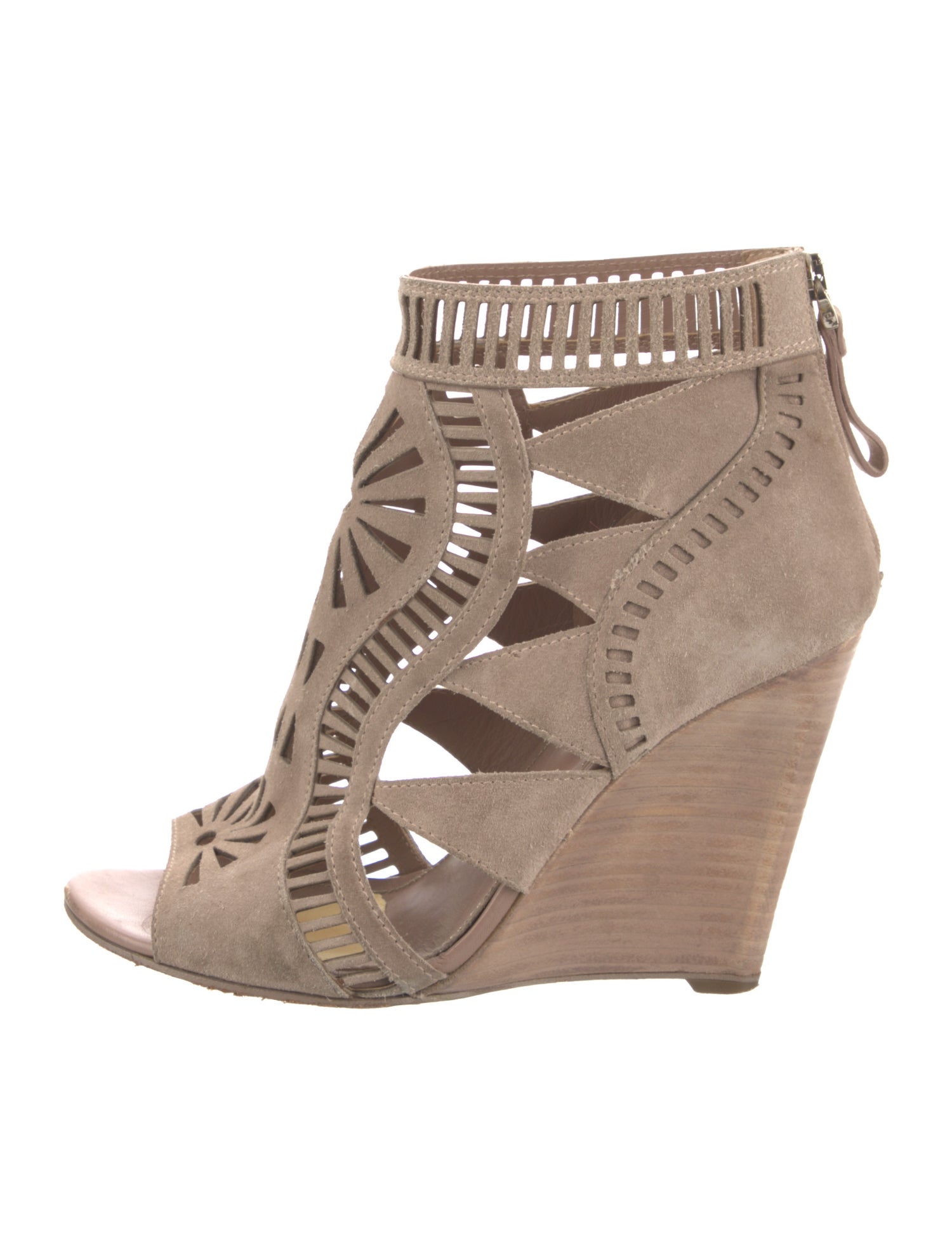 Sergio Rossi Suede Cutout Accent Gladiator Sandals
