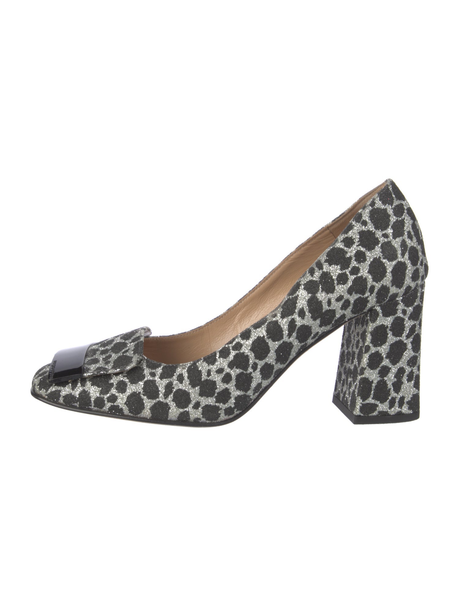 Sergio Rossi Glitter Printed Pumps