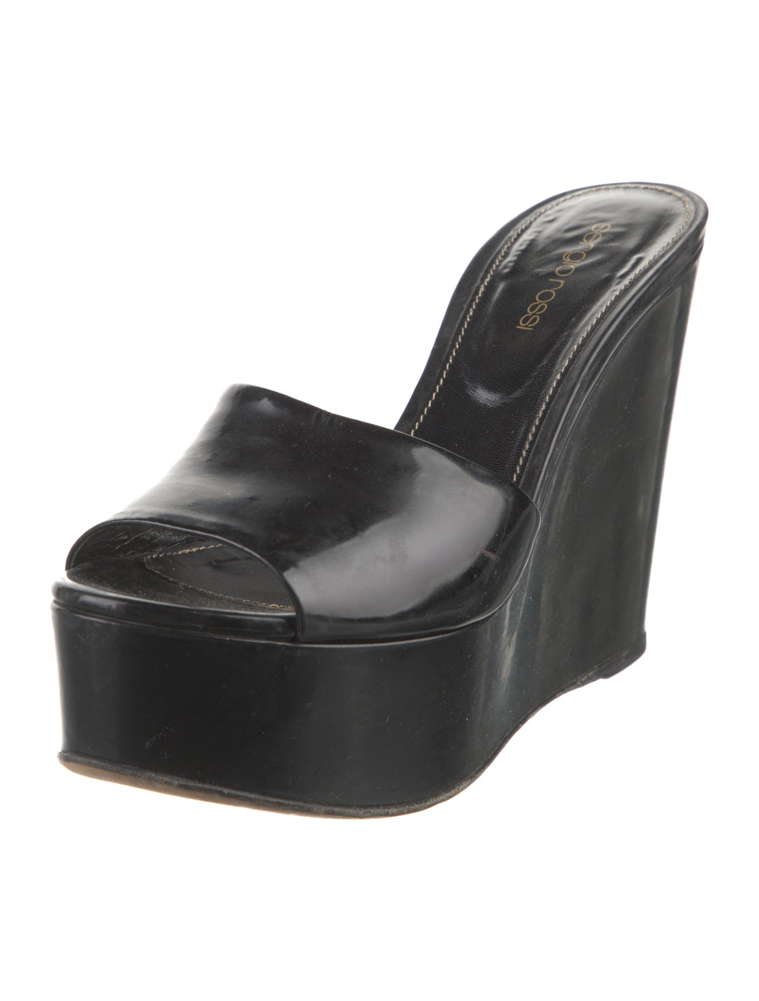 Sergio Rossi Patent Leather Slides