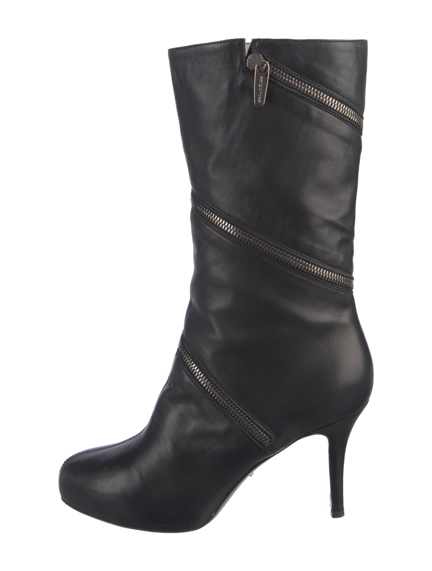 Sergio Rossi Leather Moto Boots