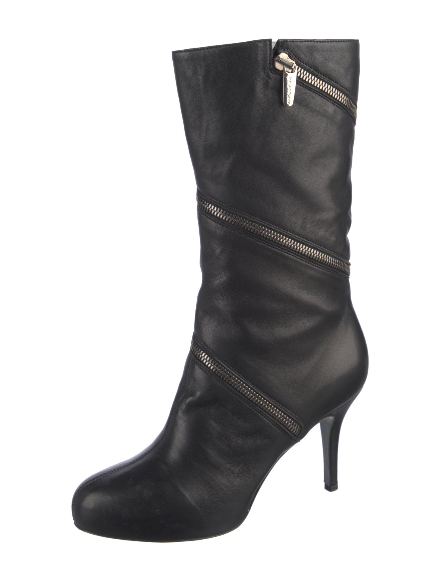 Sergio Rossi Leather Moto Boots