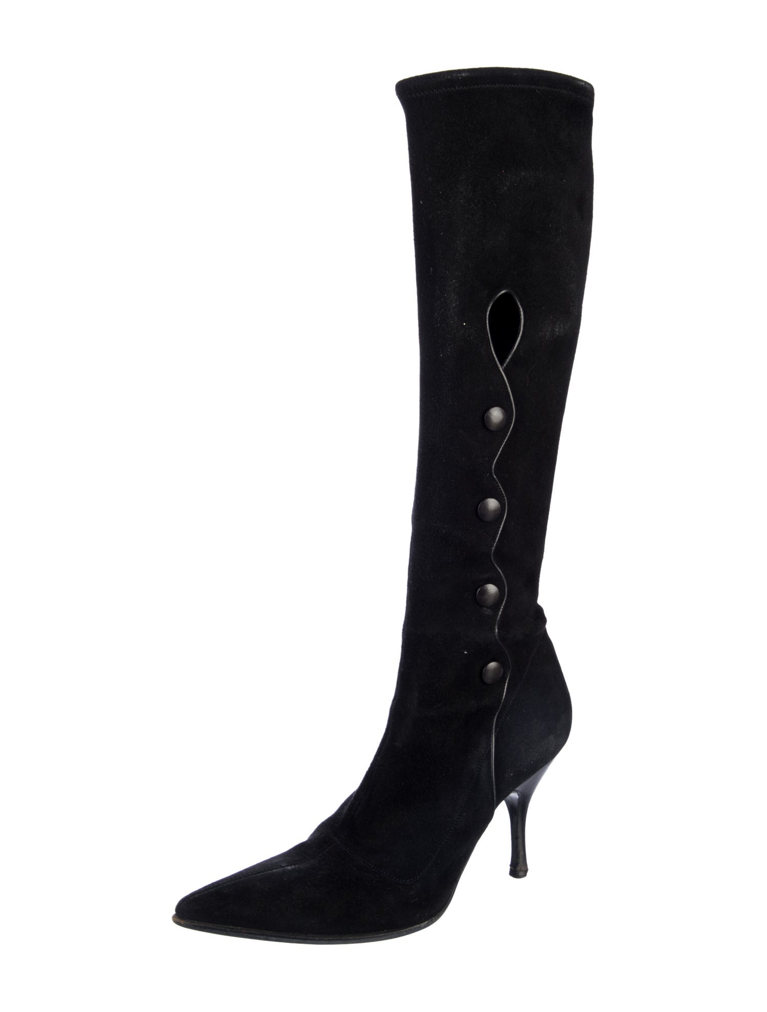 Sergio Rossi Suede Cutout Accent Boots