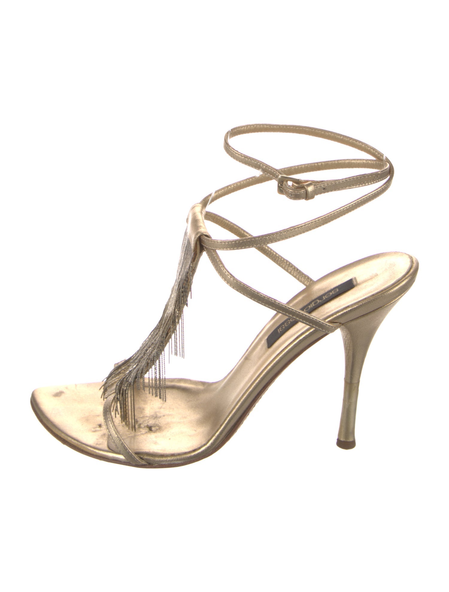Sergio Rossi Leather T-Strap Sandals