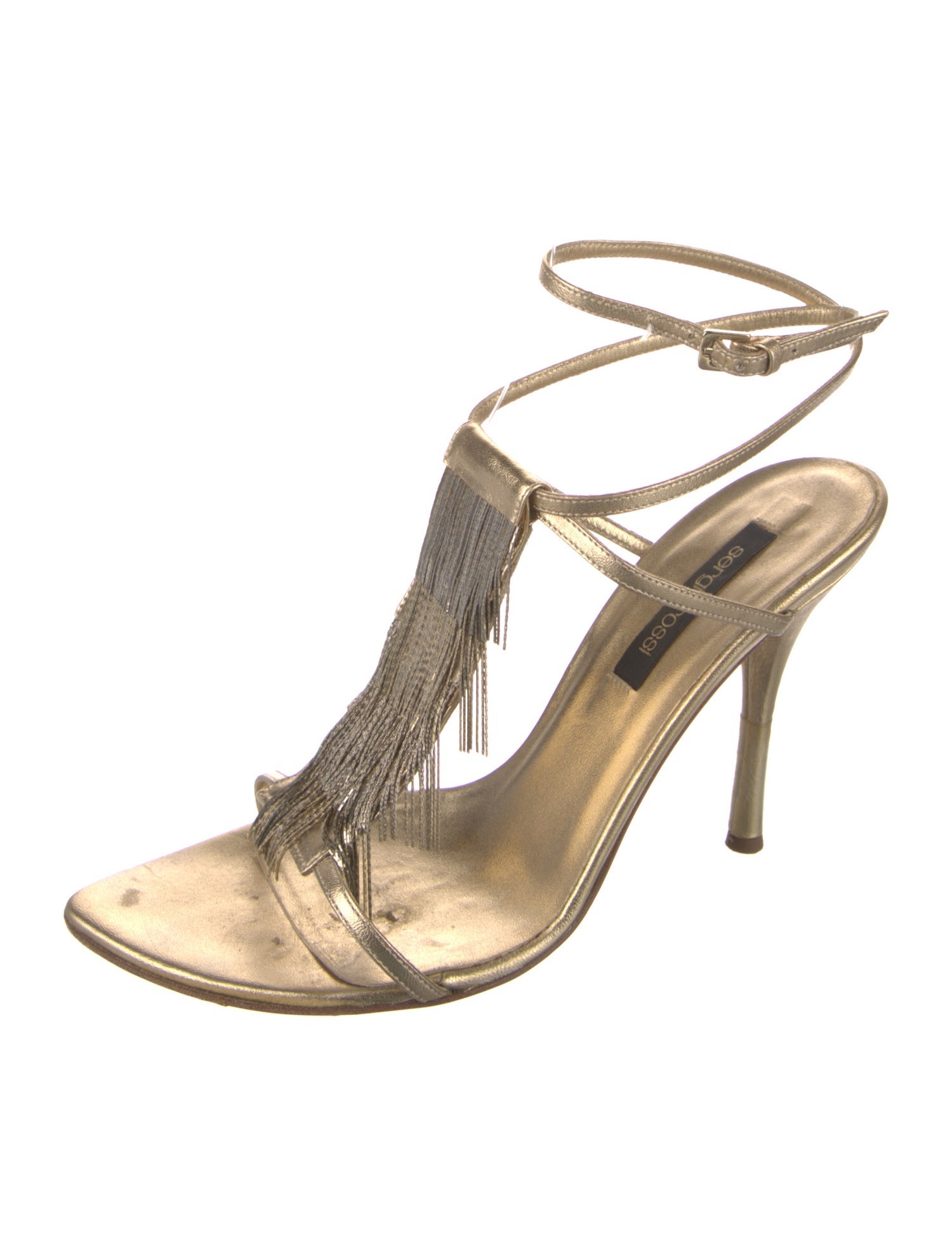 Sergio Rossi Leather T-Strap Sandals