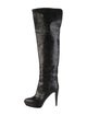 Sergio Rossi Leather Animal Print Boots