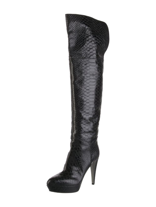 Sergio Rossi Leather Animal Print Boots